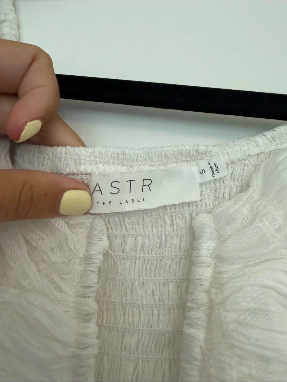ASTR Nalda Top Square Neckline Puff Sleeves Smock Crop Top |Size S| Color: WHITE